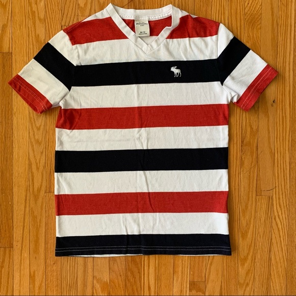 ABERCROMBIE AND FITCH KIDS STRIPED COLOURED T-SHIRT - Picture 1 of 4